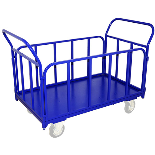 Тележка платформенная четырёхколёсная с трубчатыми бортами ТБ 4 (600х1200) без колёс