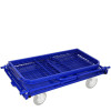 Тележка платформенная четырёхколёсная с сетчатыми бортами и складными ручками ТСРС 3 (600х1000) без колёс