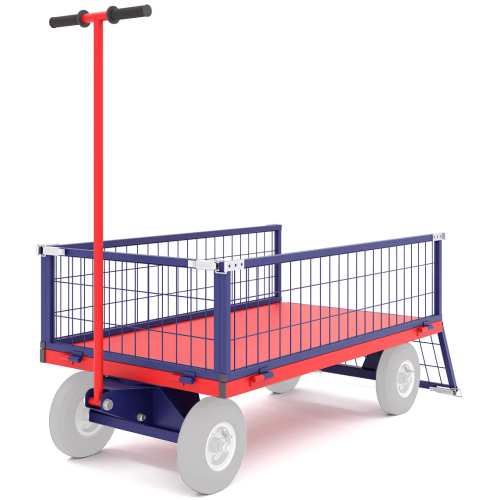 Тележка платформенная четырёхколёсная, усиленная, с поворотной осью ТПОБ 2 С (600х900х300) без колёс