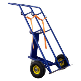 Тележка для перевозки двух баллонов с фиксацией ремнем ГБ -2 (колеса пневмо d 250 + d160 опорное)