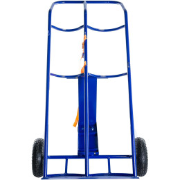 Тележка для перевозки двух баллонов с фиксацией ремнем ГБ -2 (колеса пневмо d 250 + d160 опорное)