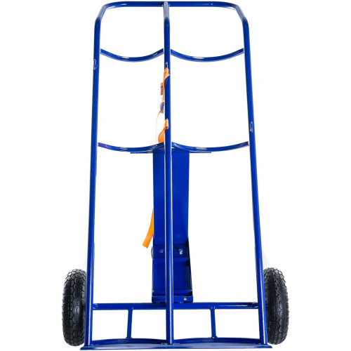 Тележка для перевозки двух баллонов с фиксацией ремнем ГБ -2 (колеса пневмо d 250 + d160 опорное)