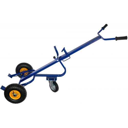 Тележка для перевозки металлических бочек КБ 1 колёса пневмо d250 + d160 опорное