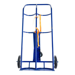 Тележка для перевозки 2-х баллонов с фиксацией ремнём КП 2 (колёса d 250 литая резина + d160 опорное)
