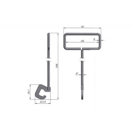 Ручка прямая к тележке ТПЕ , СКЕЙТ