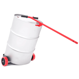 Тележка для перевозки металлических бочек КБ 3 с комплектом колёс (d200 осевое - 2 шт. + d100 поворотное с тормозом - 1 шт.)