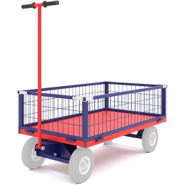 Тележка платформенная четырёхколёсная, усиленная, с поворотной осью ТПОБ 2 С (600х900х300) без колёс