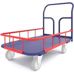 Тележка платформенная четырёхколёсная с бортиком 170мм ТПБ 2 600х900