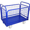 Тележка платформенная четырёхколёсная с сетчатыми бортами и складными ручками ТСРС 5 (700х1200)