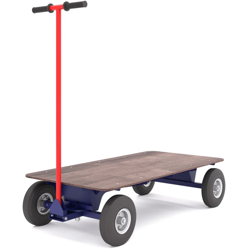 Тележка платформенная, с поворотной осью ТПО О (600х1200) колеса литые чугунный обод d250мм